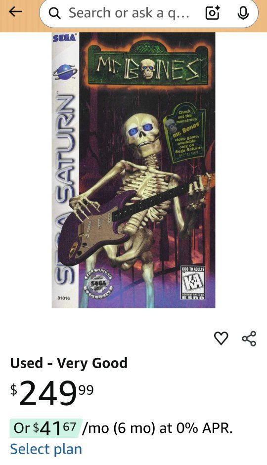 Mr. Bones- Sega Saturn, 2 disc