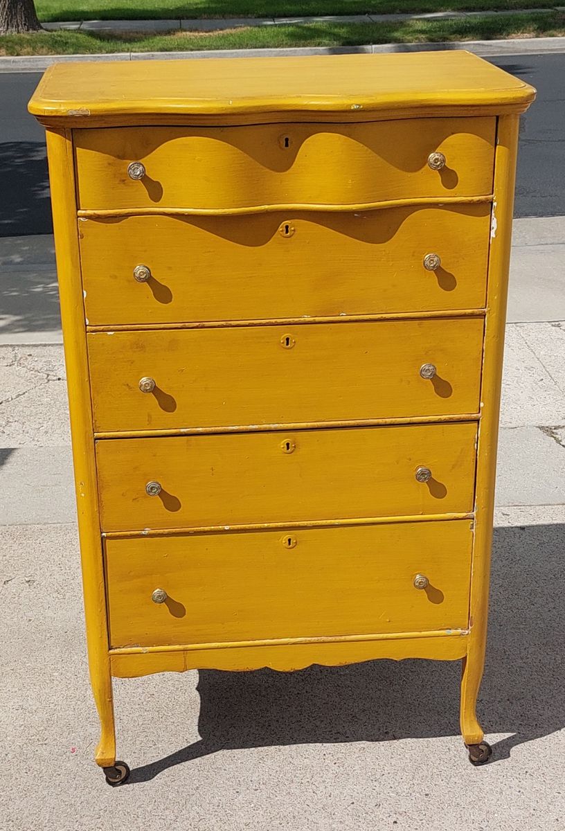 Antique Tallboy Dresser 5 Drawer