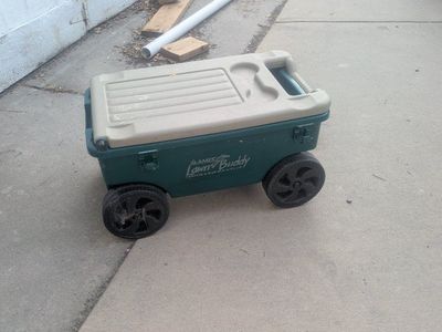Ames Lawn Buddy Rolling Garden Cart & Scoot Seat with Removable Tray