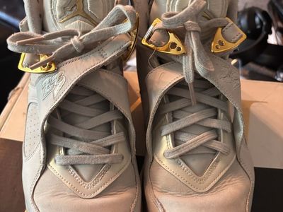 Air Jordan 8 Retro c&c White/Gold Sneakers - Men's Size 8 (Style 832821-030)