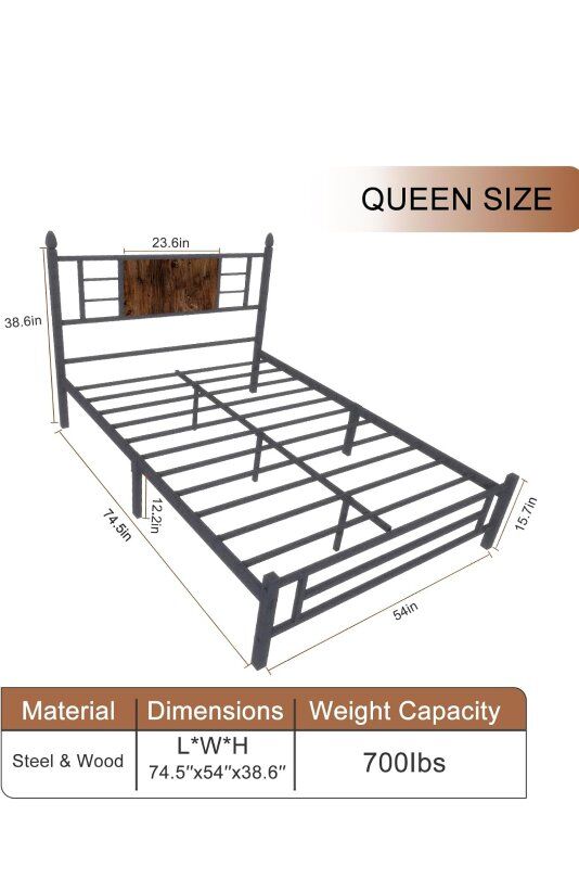 Queen size metal bedframe 80 O.B.O.