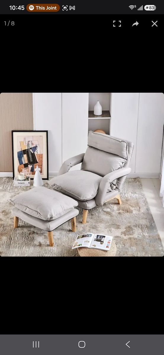 Clipop Living room lounge chair with ottoman- Gray, Modern Design-Location -Section A