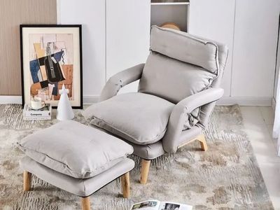 Clipop Living room lounge chair with ottoman- Gray, Modern Design-Location -Section A