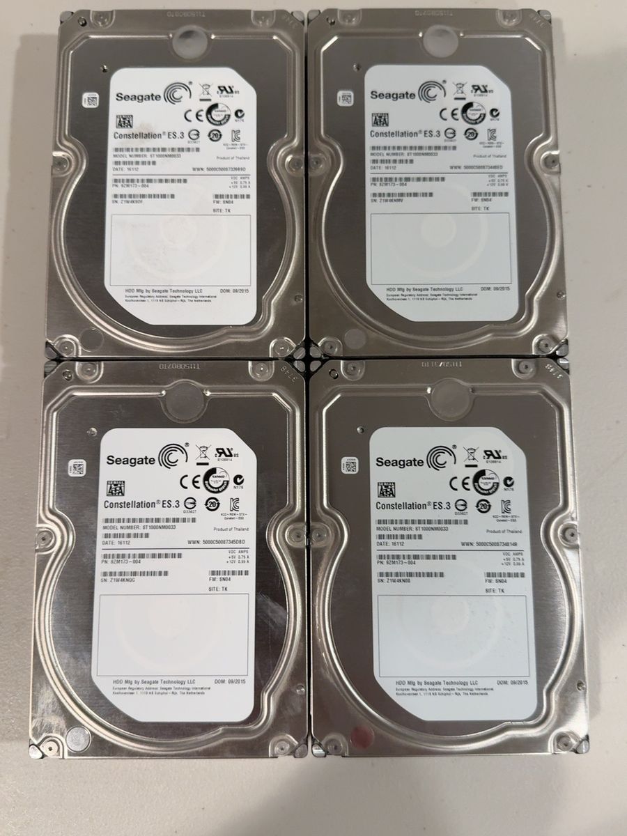 4x Seagate Constellation ES.3 1TB Enterprise HDDs – 4TB Total – Tested 100% Health