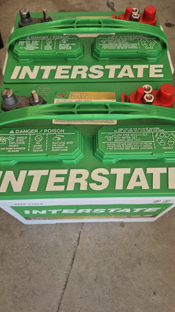 2 Interstate SRM-24 Marine/RV Deep Cycle Batteries - Ah 81 | RC 140 | MCA 690 each