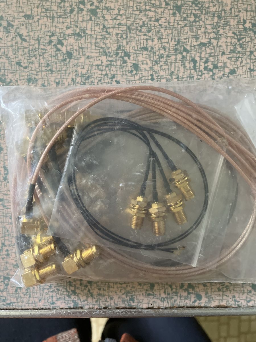 SMA to IPEX/U.FL Coaxial RF Pigtail Cables - Gold Plated Connectors, Mixed Lengths (New in Bag)
