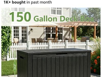 NEW- 150 Gallon Large Outdoor Deck Box -