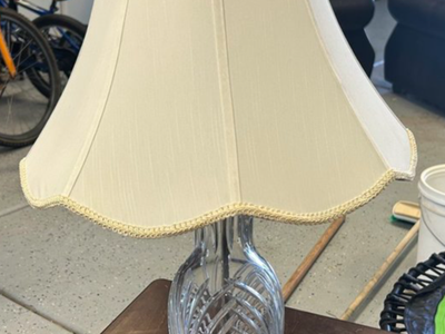 Elegant Crystal Glass Table Lamp with Shade – $95 OBO