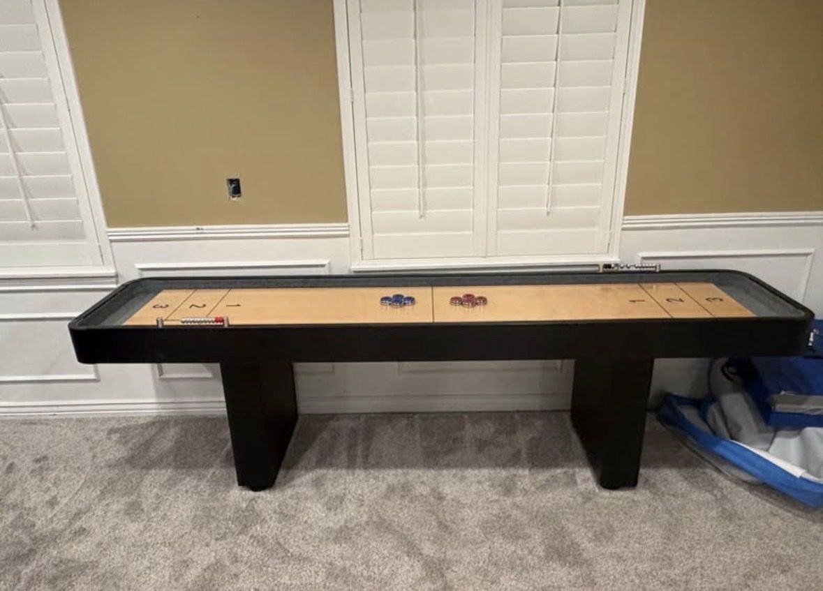 Shuffleboard Table with Scoring Abacus & Pucks - Great for Game Rooms!