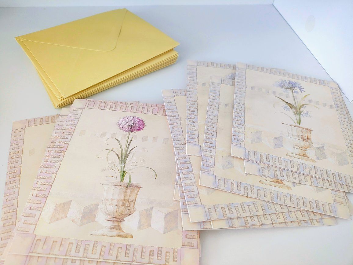 several sets of stationary, cards, paper