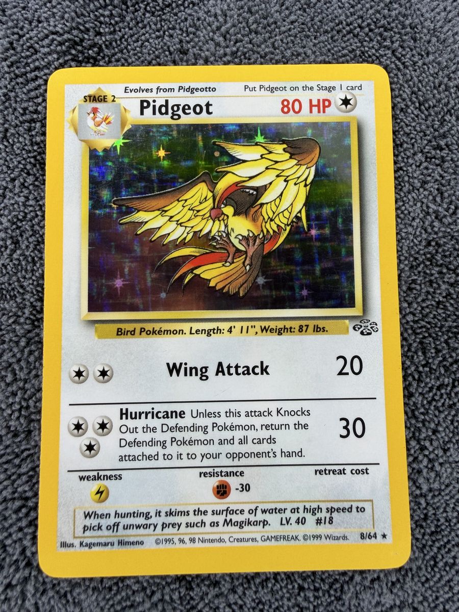 Pidgeot 8/64 Holo Jungle WOTC Pokemon Card LP