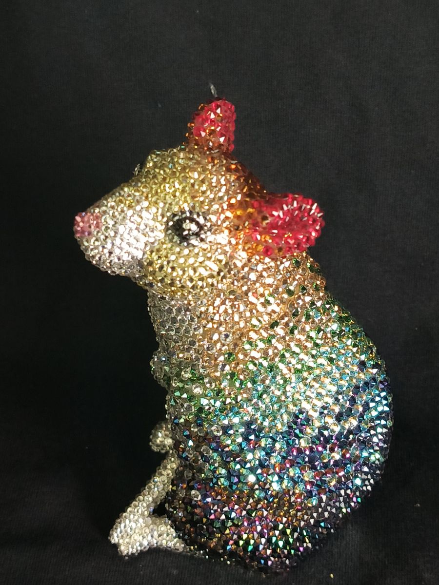 RARE~~2020~6" Swarovski Crystal Chinese Zodiac Rat~5230 Hand-Applied Crystals