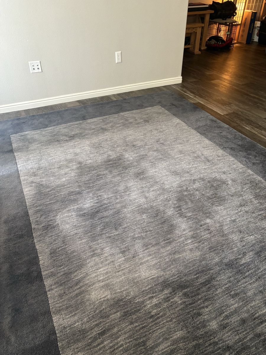 Large Gray Area Rug - Modern Two-Tone Design (8’x11’)