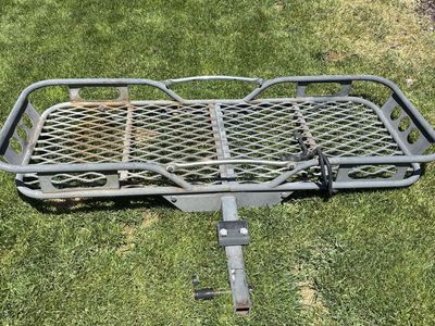 Hitch mounted cargo rack