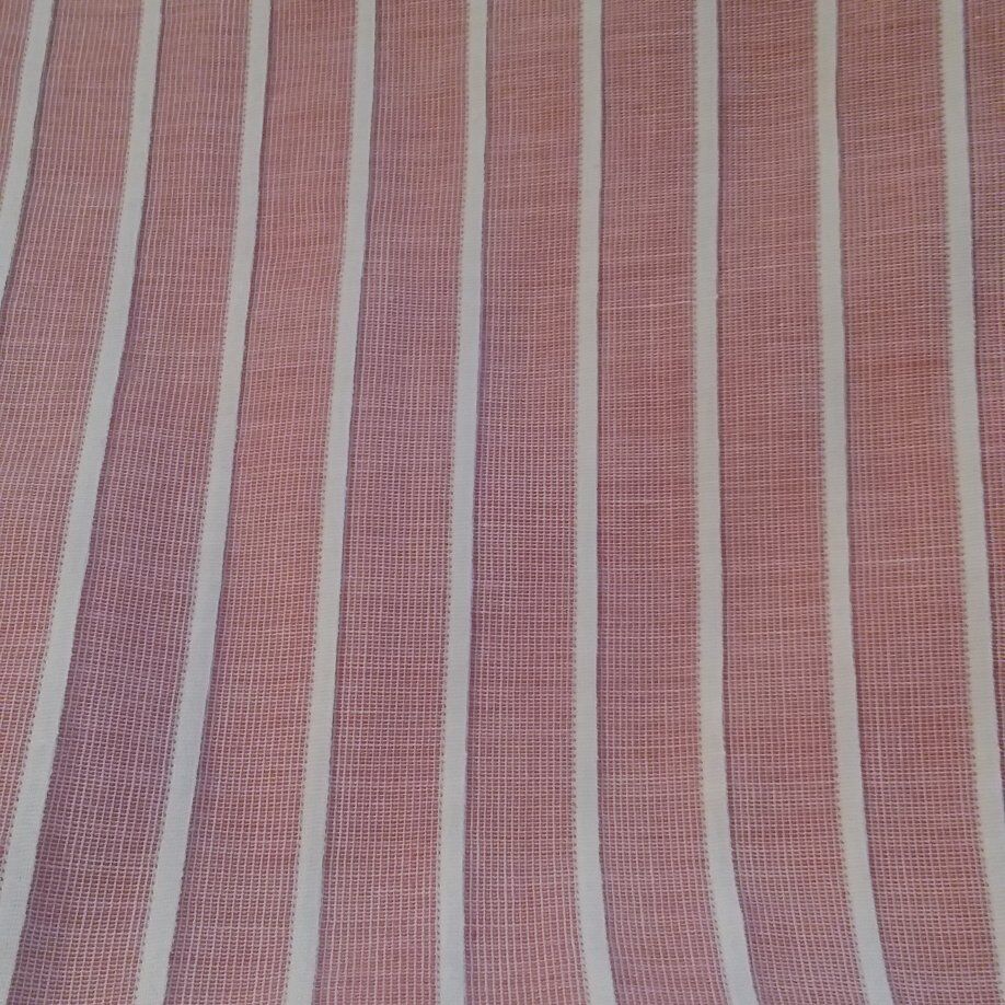 4 YARDS PINK FABRIC WITH WHITE FABRIC STRIPES