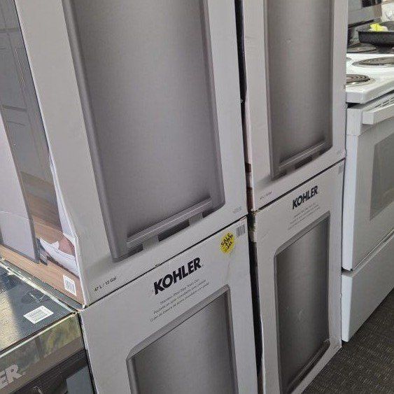 Kohler stainless steel step trash can