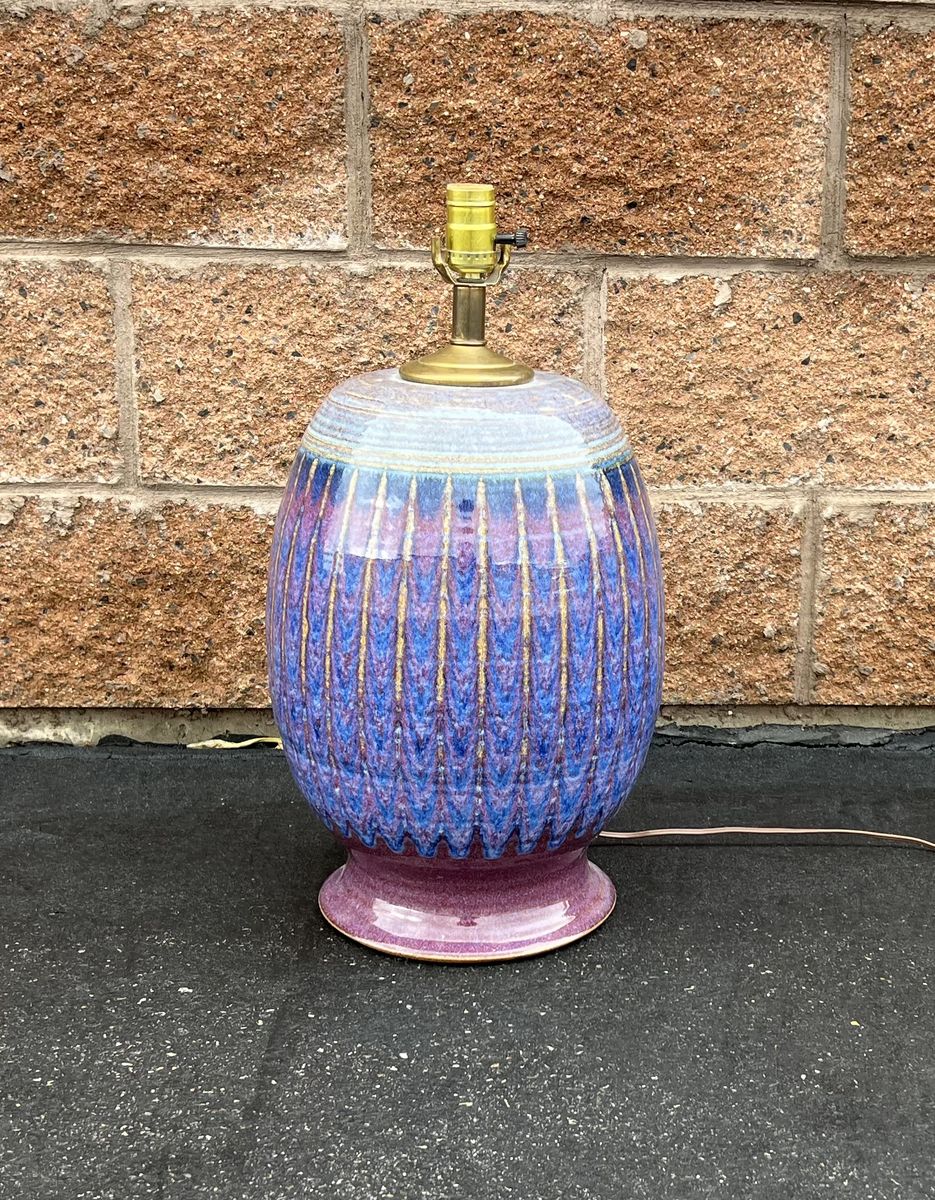 Pottery Table Lamp Mid Century Modern Patern