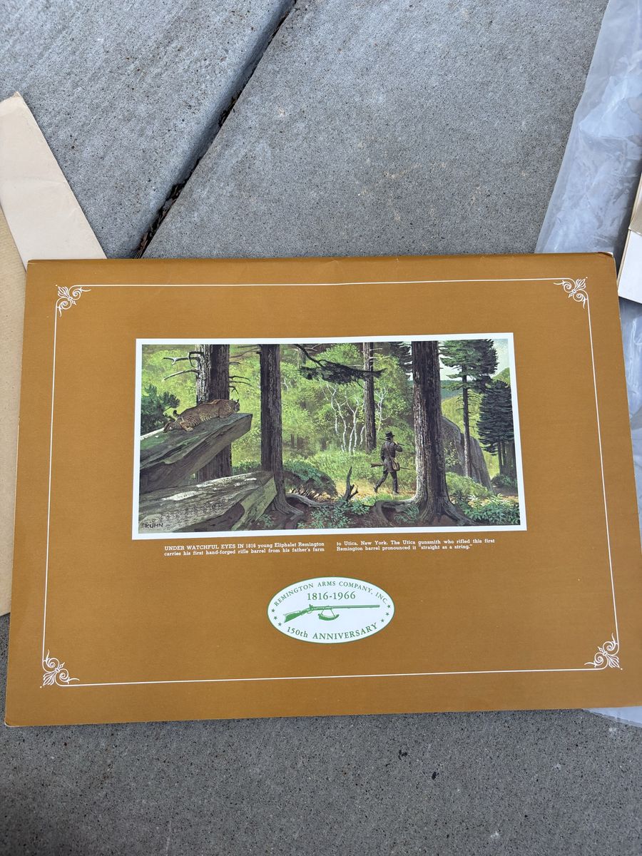 Remington Arms Company 150th Anniversary Print Set 1816-1966 Collectible Artwork
