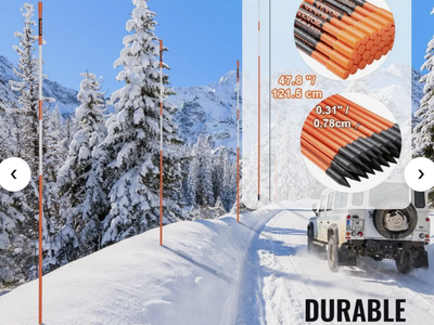 Driveway Markers - Reflective Snow Sticks - 4 ft - 10 Pack