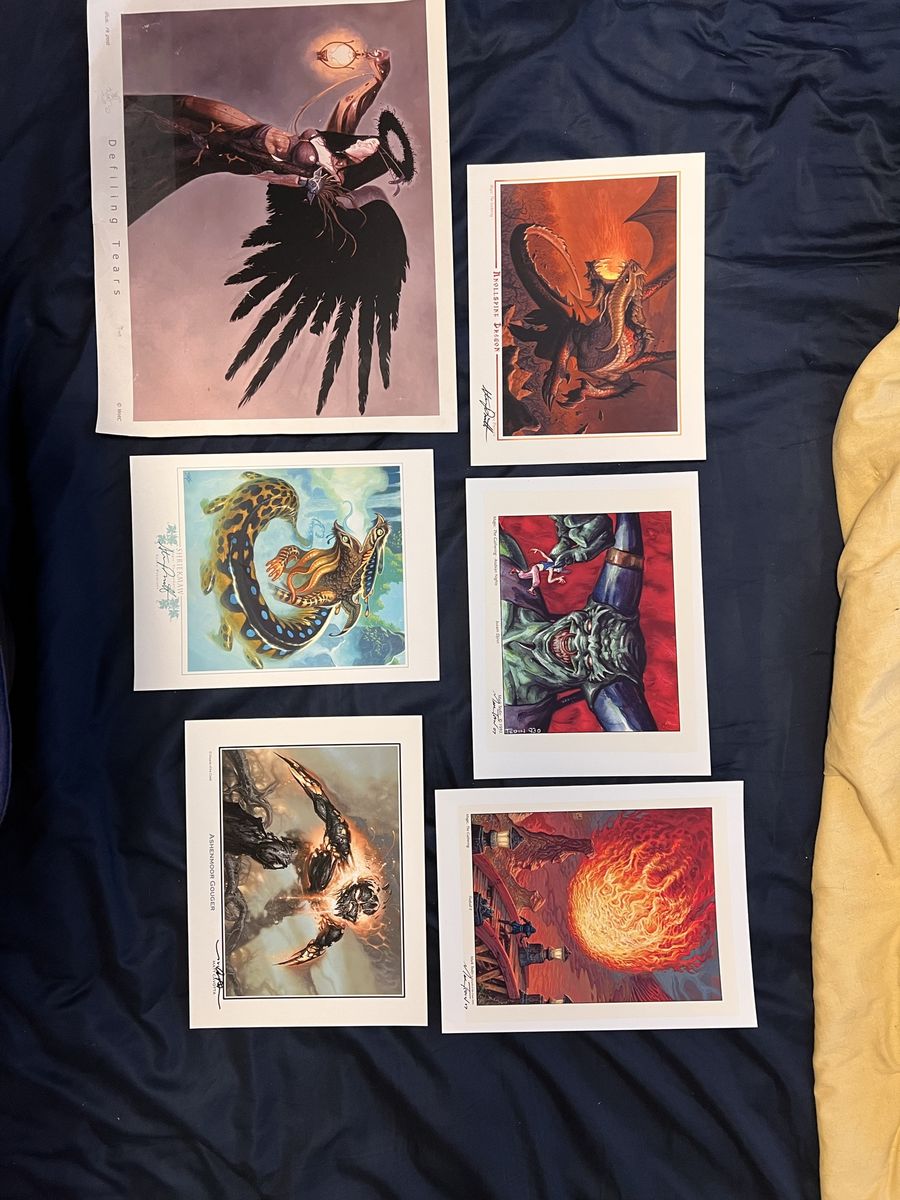 Magic: The Gathering MTG Art Prints Lot - Defiling Tears & More