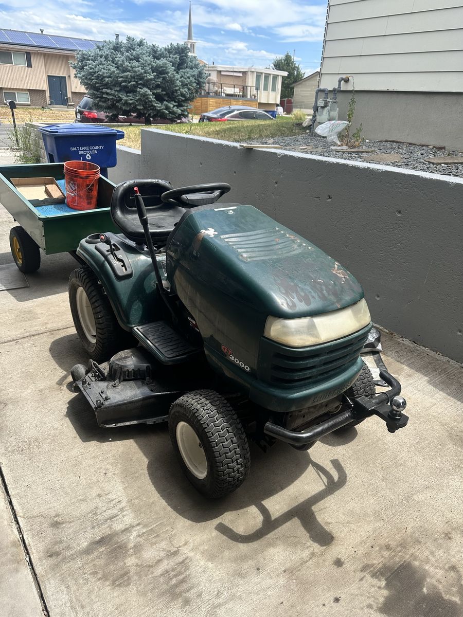 Craftsman GT3000 Garden Tractor with 50-inch Deck & Utility Dump Cart - Fresh Oil