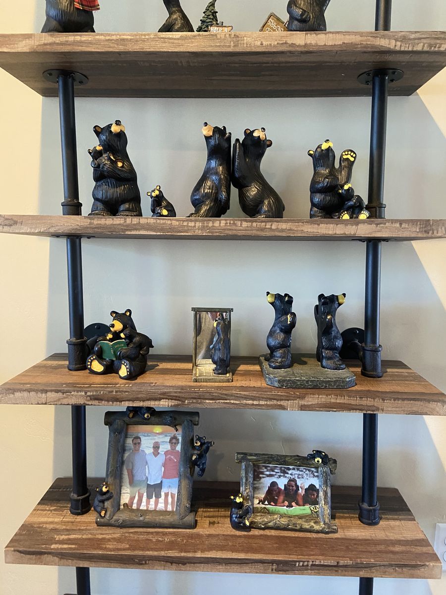 Rustic Black Bear Figurine Collection - Lodge Cabin Decor, Various Poses, Excellent Condition