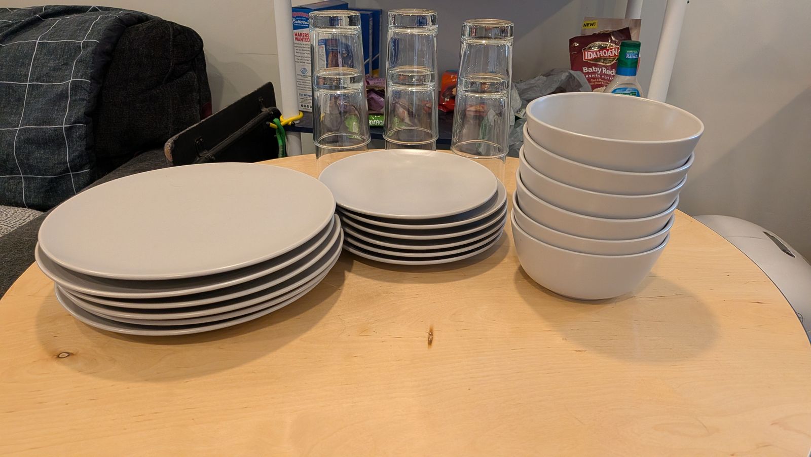 IKEA 24-Piece White Dining Set — Plates, Bowls & Glasses