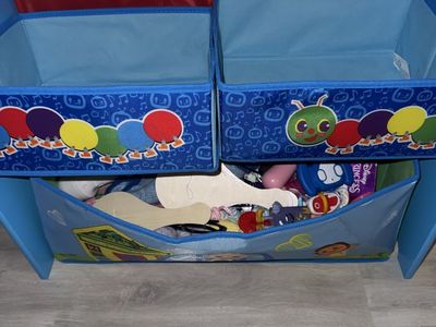 CoComelon Kids Toy Storage Organizer with Fabric Bins