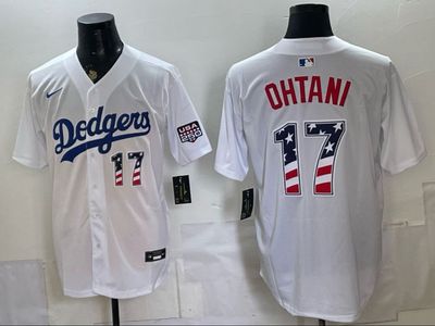 Los Angeles Dodgers White USA 250 Fourth of July Home Jersey