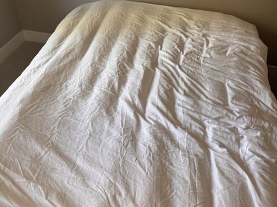 Full Size Mattress + Box Spring + Down Duvet — Brand New, Never Slept On