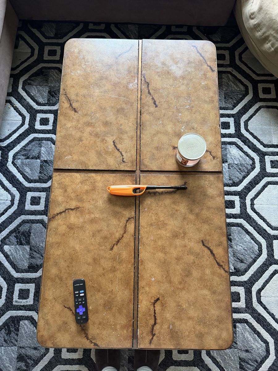 Two piece vintage coffee table set
