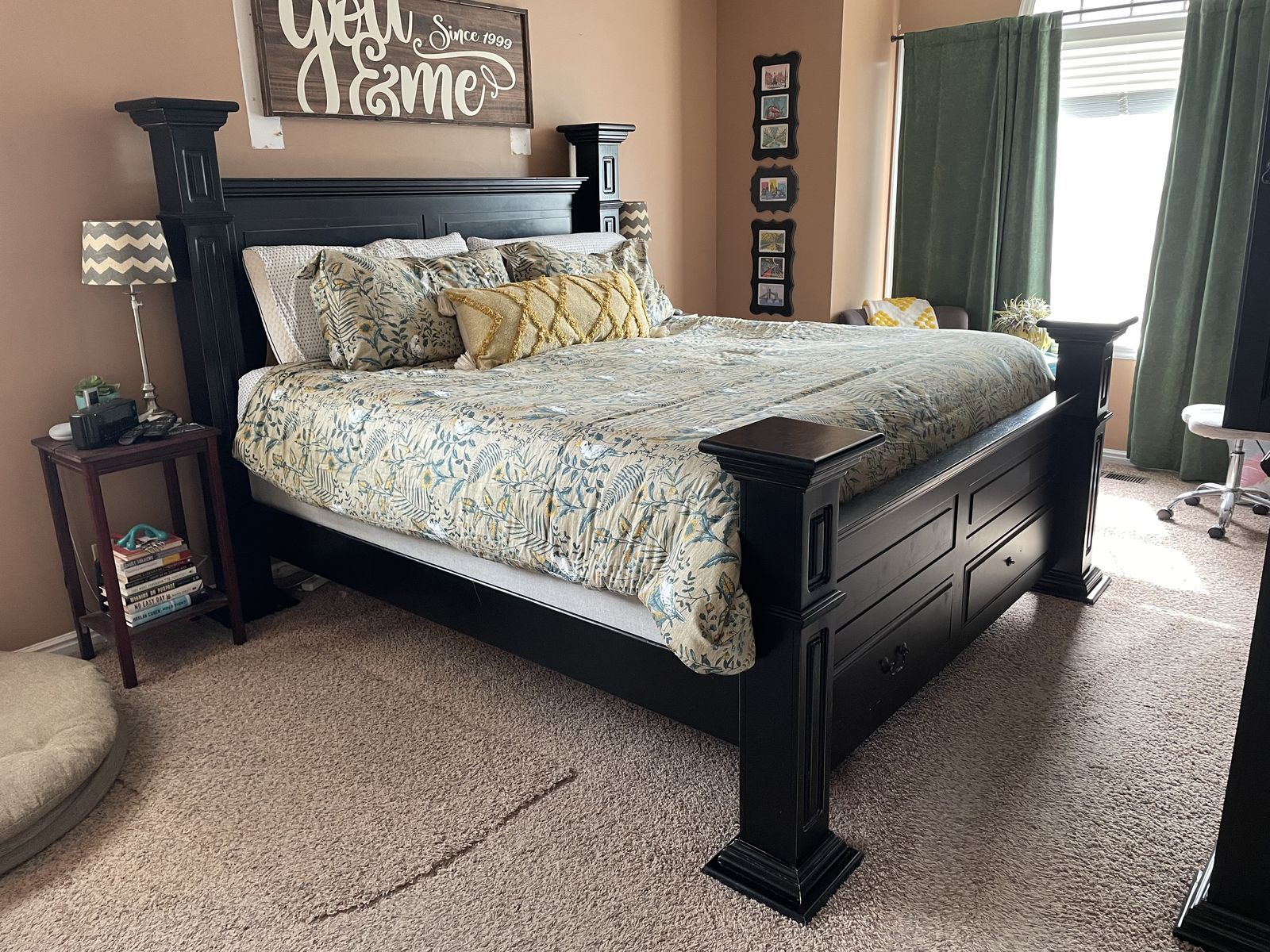 Black Bed Frame & Armoire