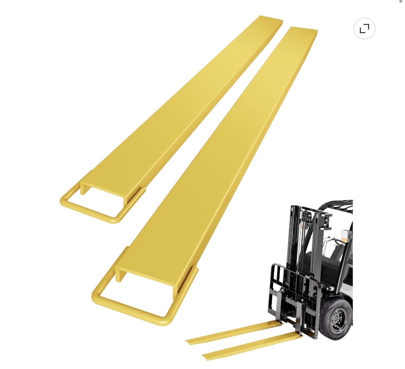 6ft 72"x4.5" Yellow Forklift Fork Extensions (Pair) 4600lbs Capacity