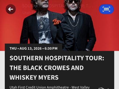 2 Tickets: Whiskey Myers & The Black Crowes - 8.13.2026 @ Utah First Credit Union Amphitheatre
