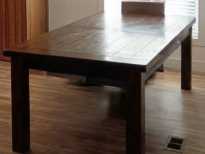Rustic Farmhouse Solid Wood Dining Table (Seats 6)