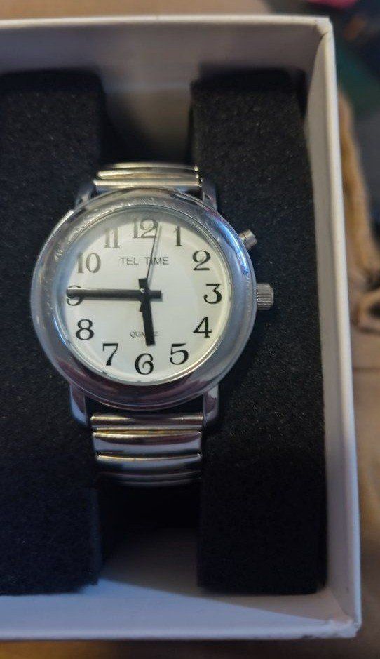 Talking Watch Silver tel talking and Tone Quartz BA0315 Single Battery Drive