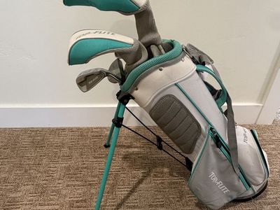 Top Flite Junior Golf Club Set with Stand Bag — Teal/White/Gray
