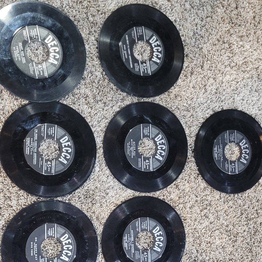 7 Vintage 45 RPM Records