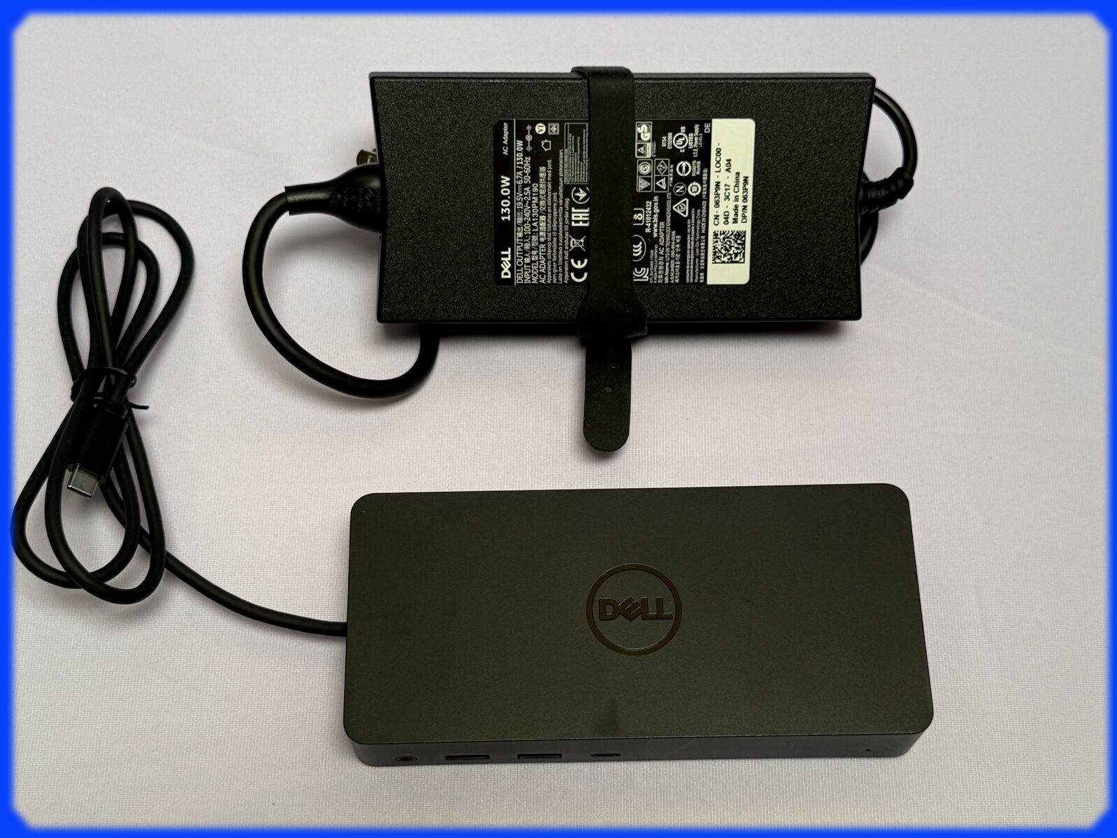 Dell D6000 Universal Docking Station (USB-C) w/ 130W Dell Power Supply