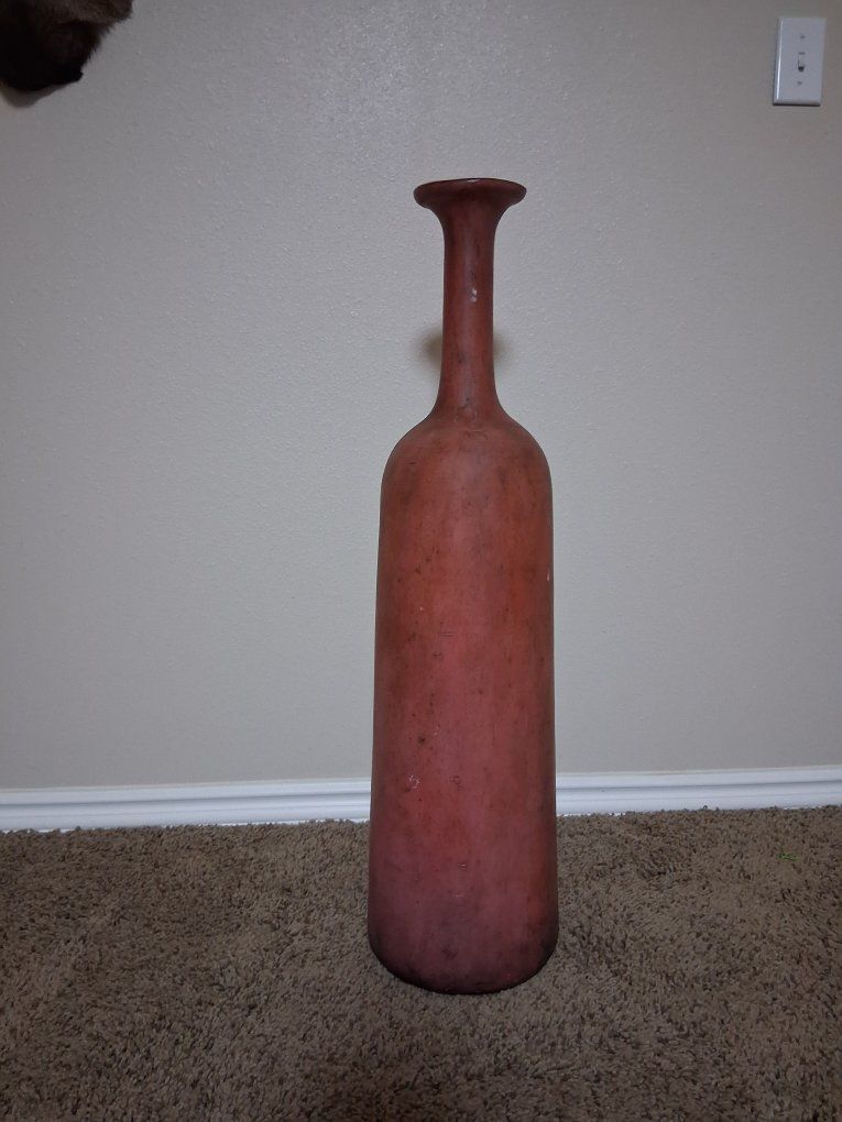 Tall Decorative rust colored Ceramic Vase Bottle