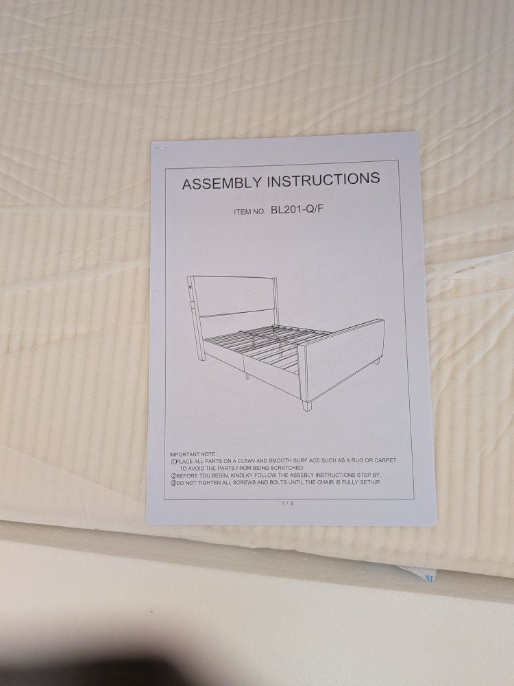 Upholstered Bed Frame with Headboard and Footboard (Item No. BL201-Q/F)