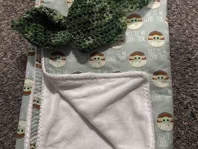 Handmade baby blanket and hat
