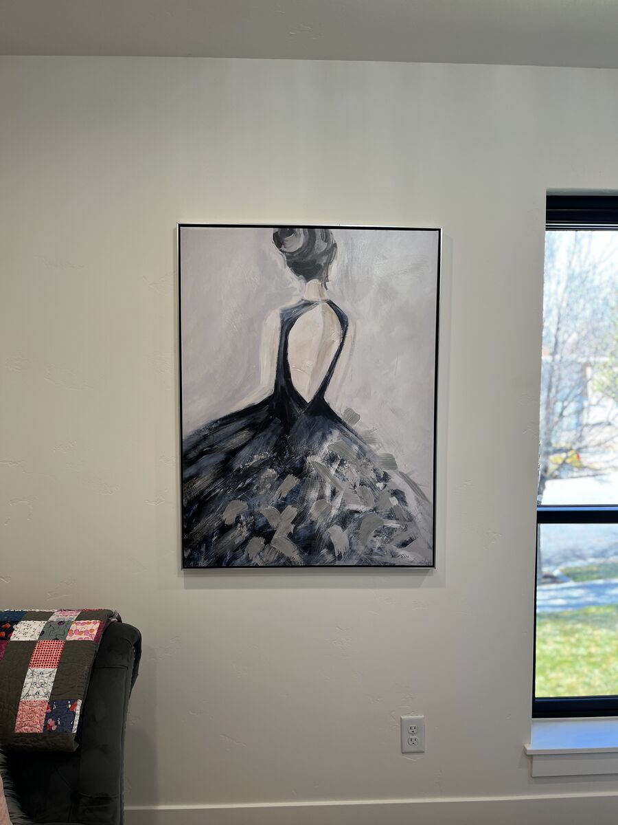 Large Modern Framed Canvas Art – Elegant Abstract Dress