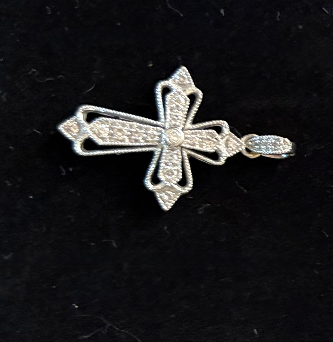 White gold & Diamond Cross Pendant - Elegant Religious Jewelry