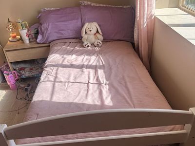 Twin bed frame and mattress