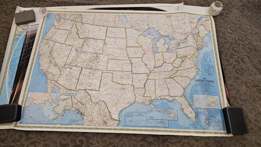 Large National Geographic Map set of 3