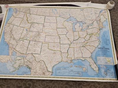 Large National Geographic Map set of 3