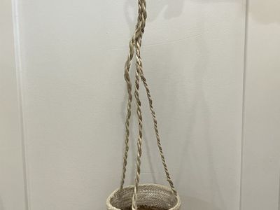 Boho Woven Hanging Planter Basket with Plastic Liner