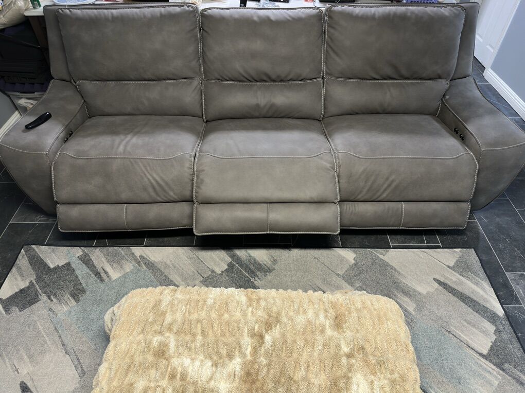 Six Piece Power Reclining Sectional Charcoal Grey