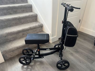 Aojin Knee Scooter Knee Walker with Shock Absorber and Storage Bag